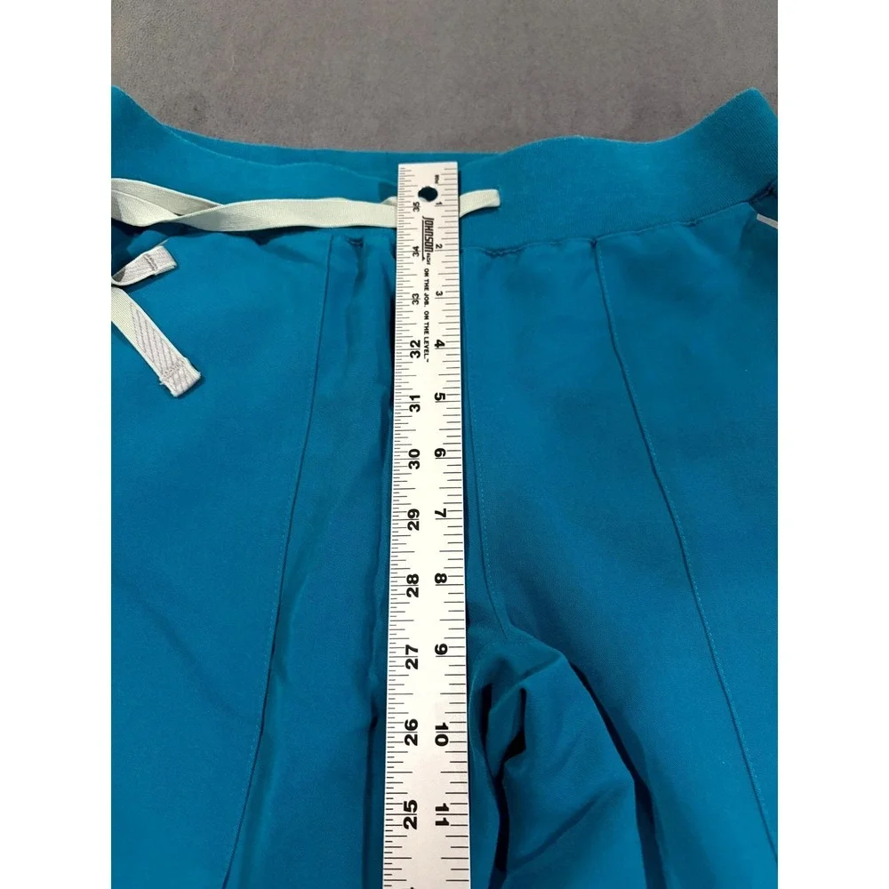 FIGS Technical Collection Cargo Scrub Pants Womens S/T Blue Drawstring Waist